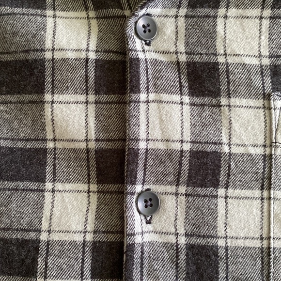 Urban Outfitters NWT Standard Cloth flannel button front grey black plaid - Picture 9 of 14